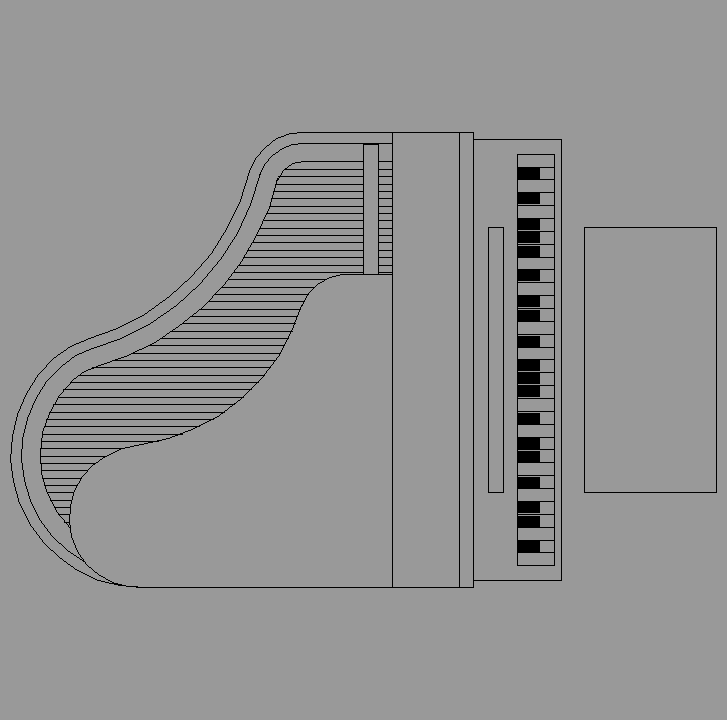 Bloque Autocad Vista de Piano 03 en Planta